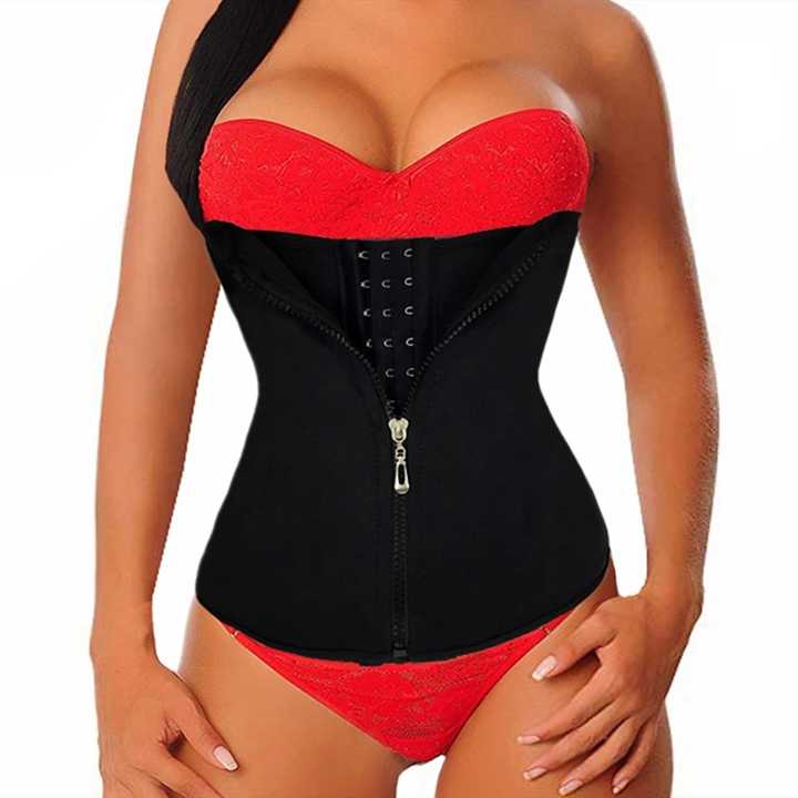 Slim Body Shaper Corset with 3 Steels Zipper Waist Trimmer Belt