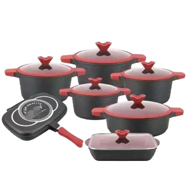 Stainless Steel Kitchenware Sets With Visible Flat Glass Lids New Condition Iron Food Casserole Camping Pots for Cooking