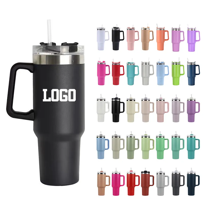 Handle 304 Stainless Steel Vacuum Mug Tumbler Cups 40oz Stainless Steel Vacuum Tumbler